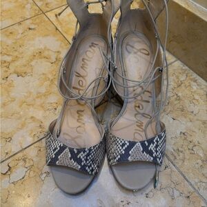 Sam Edelman Snakeskin Lace-Up Sandals